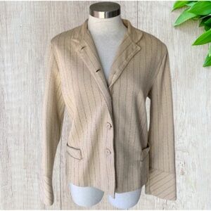Spread Your Wings Beige Striped Blazer